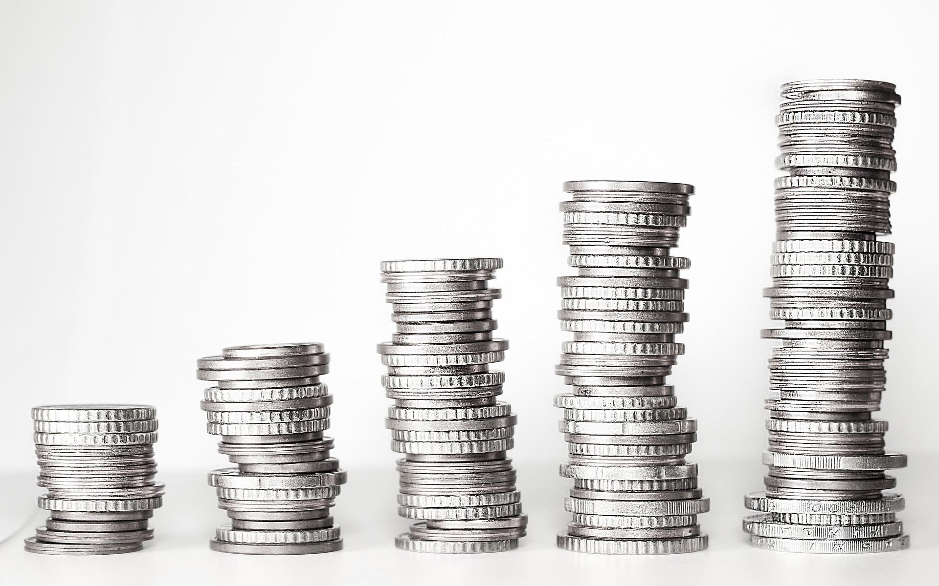 Mynt i flera staplar